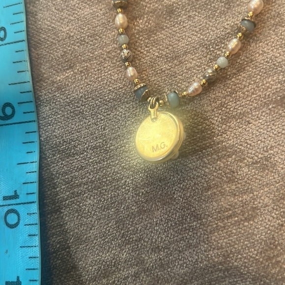 Gorgeous vintage sterling w real pearls MG necklace - Picture 4 of 4